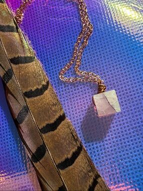 Fluorite Cube Pendant Necklace